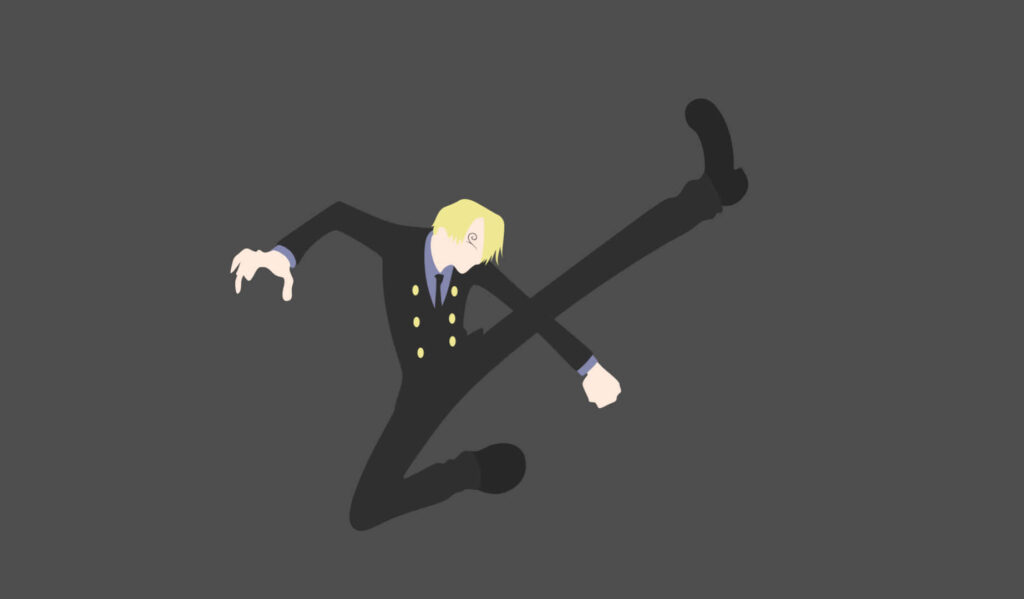 Minimalist Vinsmoke Sanji Mid-Kick Wallpaper | One Piece Art