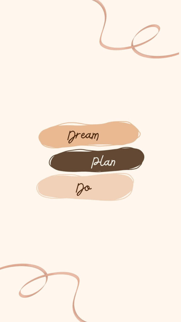 Minimalist Vintage Wallpaper: Dream, Plan, Do in Earthy Tones