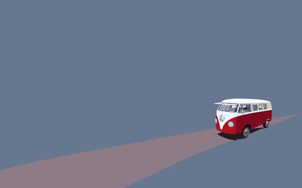 Minimalist VW Type 2 Van Wallpaper in HD – Stylish Background Design