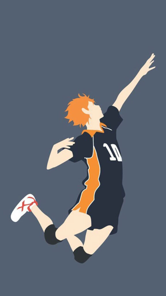 Dynamic Volleyball Player Minimalist Wallpaper - Energetic Design