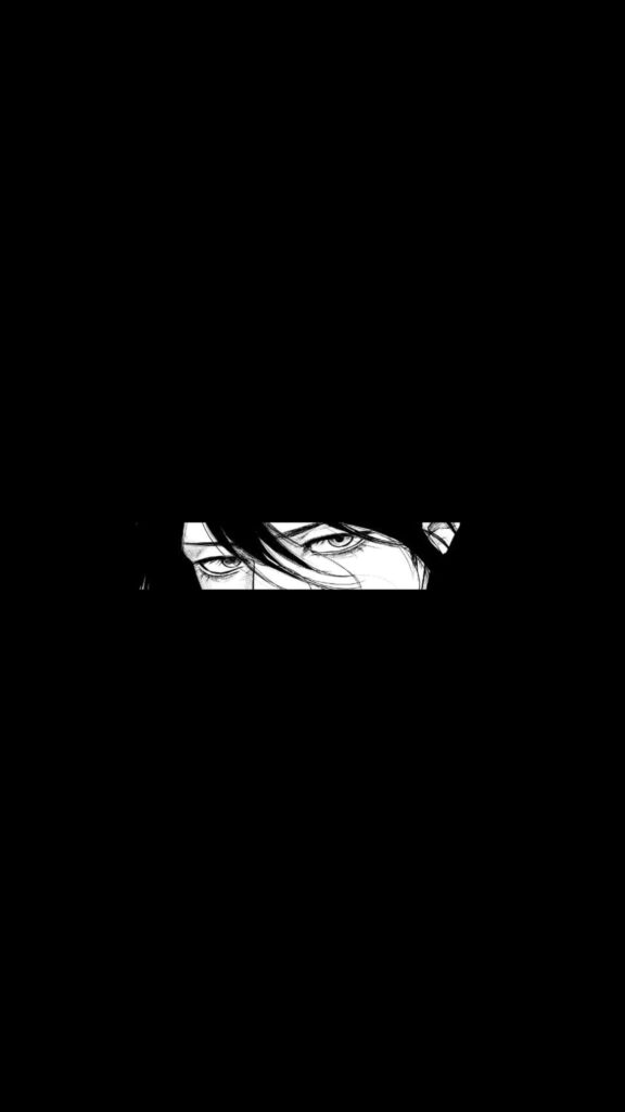 Monochrome Minimalist Wallpaper: A Fighter's Determined Eyes