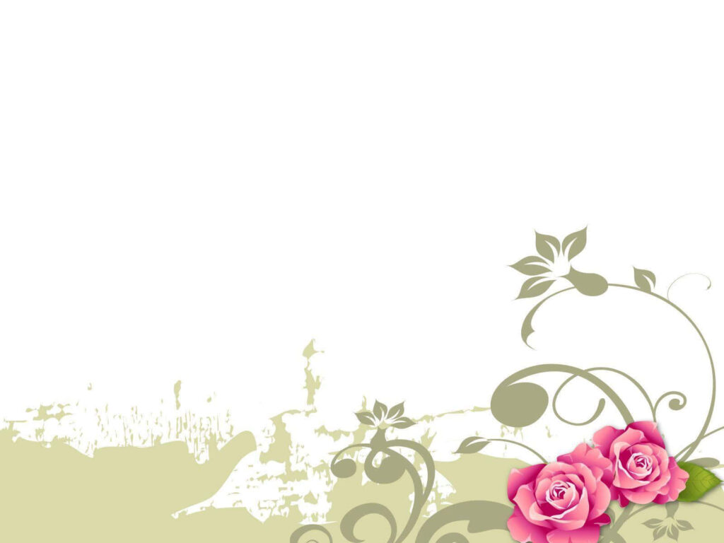 Minimalist Pink Rose Wallpaper on Green - Elegant Vines Design