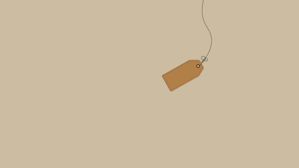 Minimalist Beige Wallpaper with Brown Tag - Calm Aesthetic Design