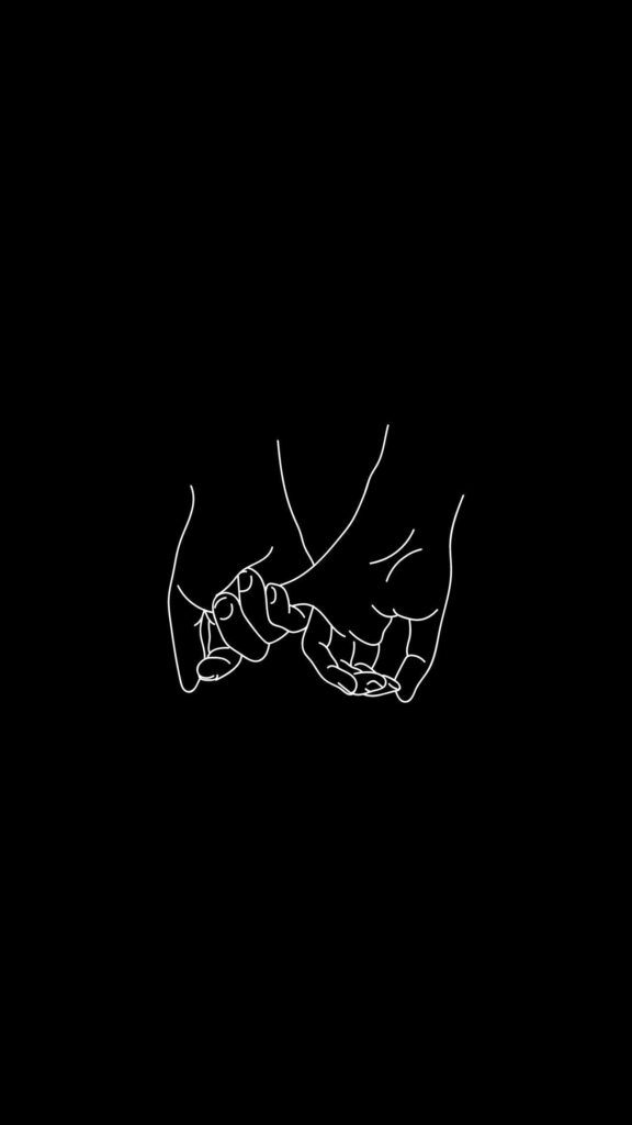 Minimalist Pinky Promise Wallpaper: Love & Connection on Black