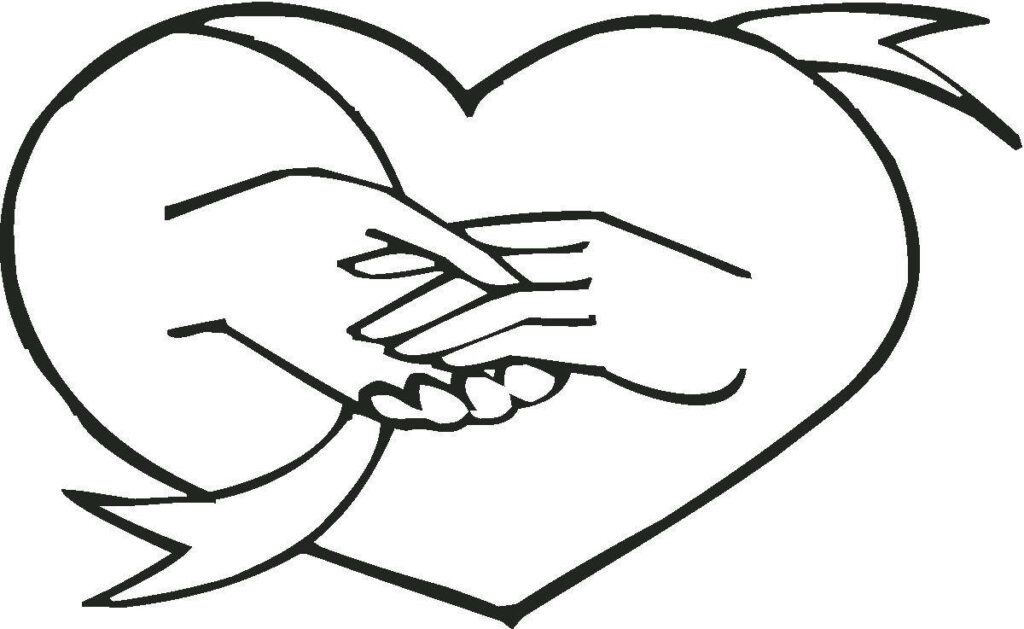 Minimalist Heart Wallpaper: Two Hands Clasped in Love & Unity