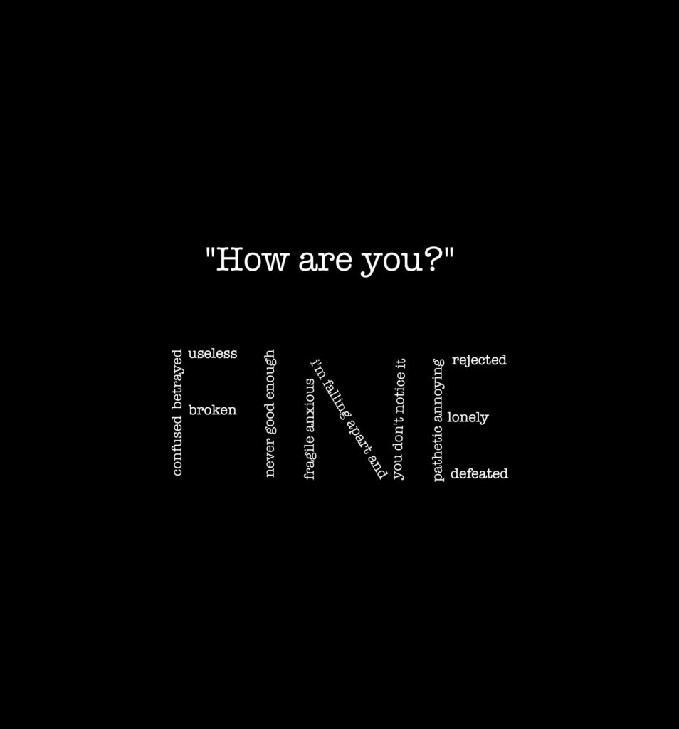 Minimalist Wallpaper: How Are You? - FINE with Hidden Struggles