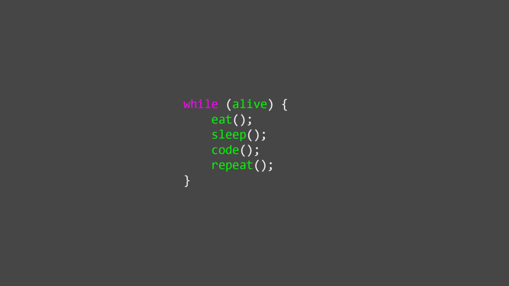 Humorous Programming Quote Wallpaper: Eat, Sleep, Code, Repeat