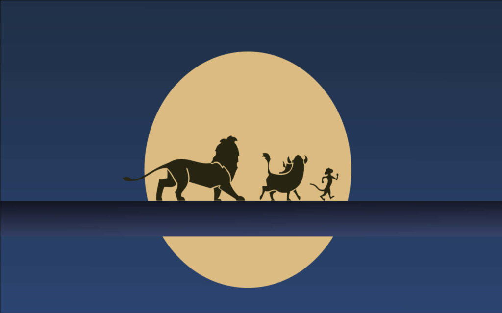 Silhouettes of Adventure: Iconic Characters & Full Moon Wallpaper