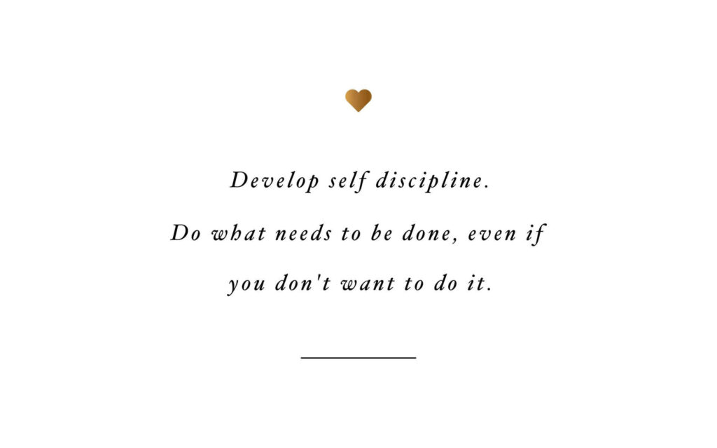 Minimalist Wallpaper: Inspirational Self-Discipline Quote & Heart