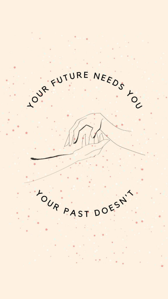 Minimalist Hands Illustration with Motivational Quote Wallpaper