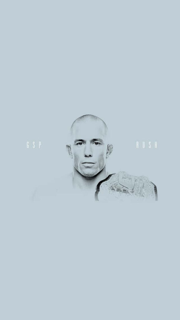 Minimalist GSP RUSH Wallpaper: Shaved Head Champion on Blue