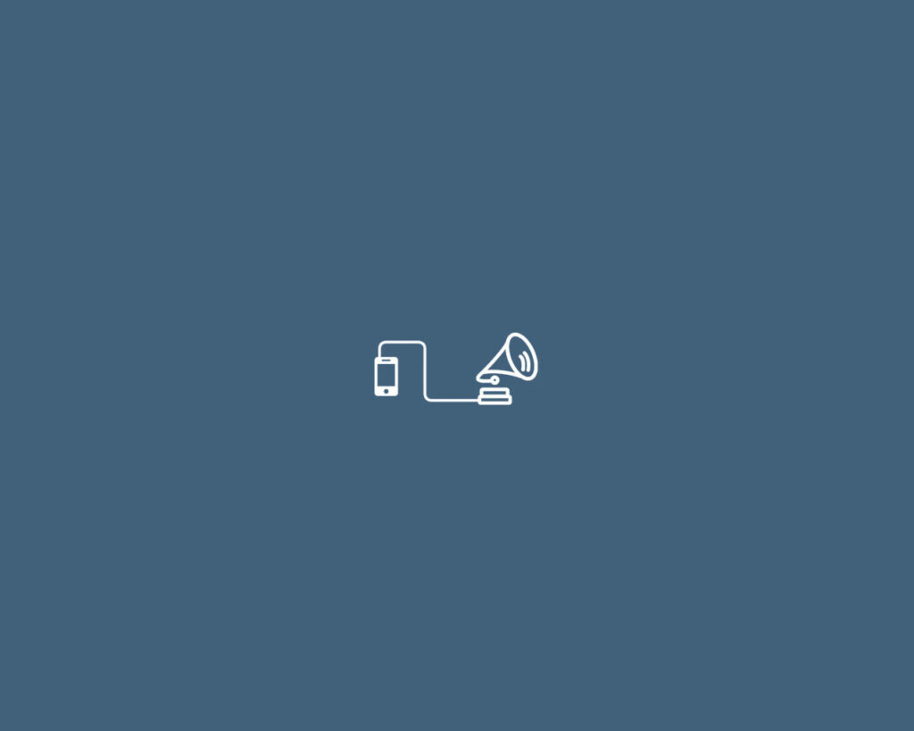 Minimalist Smartphone & Gramophone Wallpaper in Muted Blue