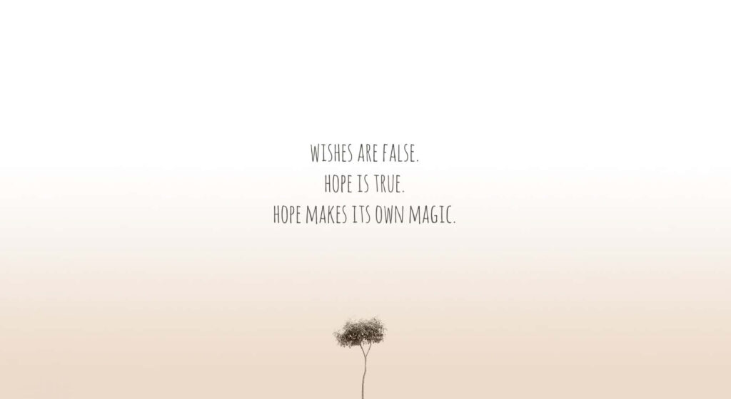 Minimalist Wallpaper: Solitary Tree & Inspiring Quote in Beige Gradients