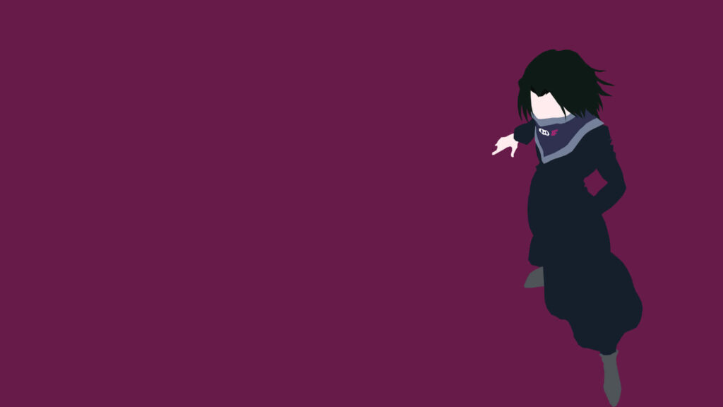 Stylized Silhouette Minimalist Wallpaper on Plum Background