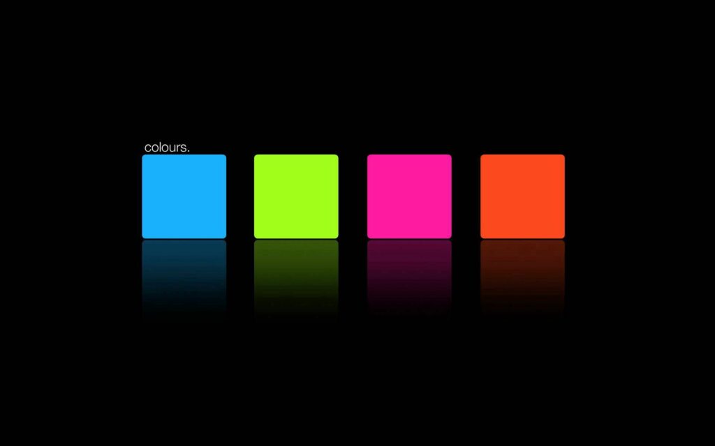 Vibrant Minimalist Wallpaper: Bold Colours on Black Background