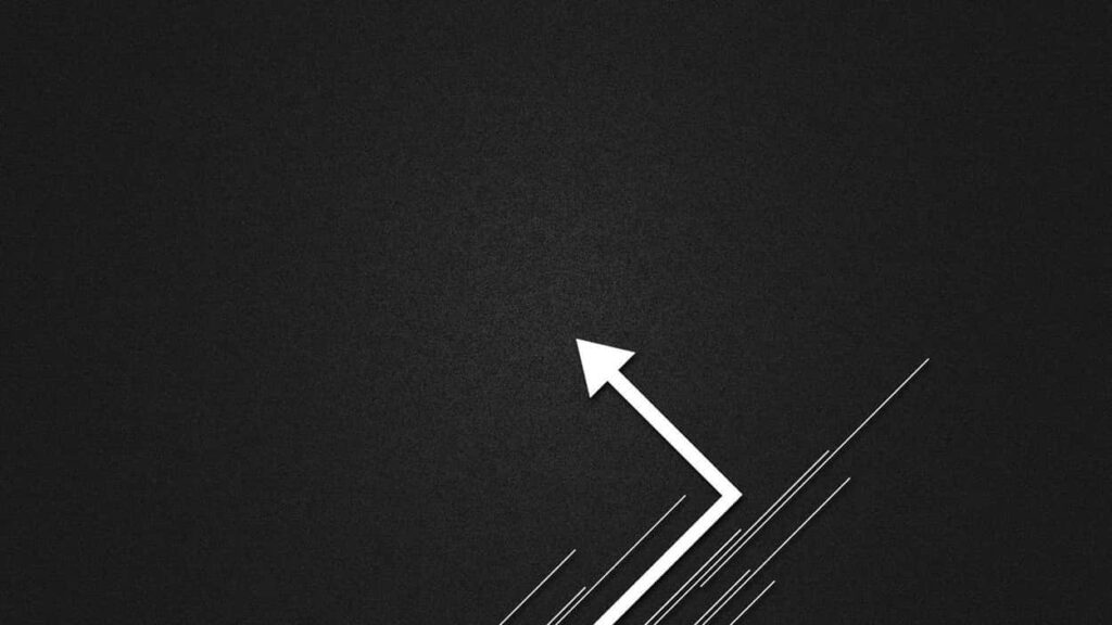 Minimalist Black Wallpaper with Upward Arrow and Diagonal Lines