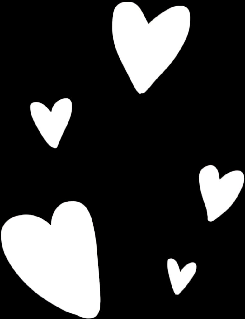 Minimalist White Hearts Wallpaper on Black Background - Elegant Design