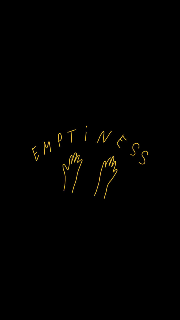 Minimalist Yellow Hands on Black Background | EMPTINESS Wallpaper