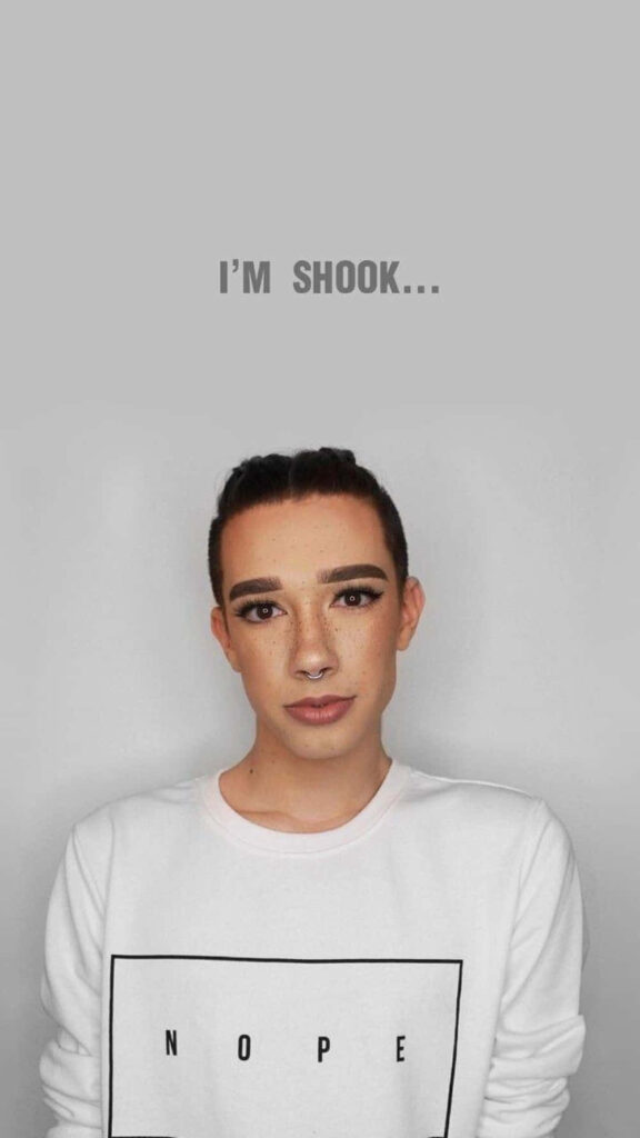 Minimalist Wallpaper of James Charles: I'M SHOOK... Makeup Look