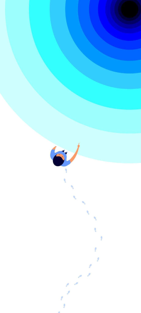 Minimalist Wallpaper: Lone Figure & Blue Gradient for Samsung S20