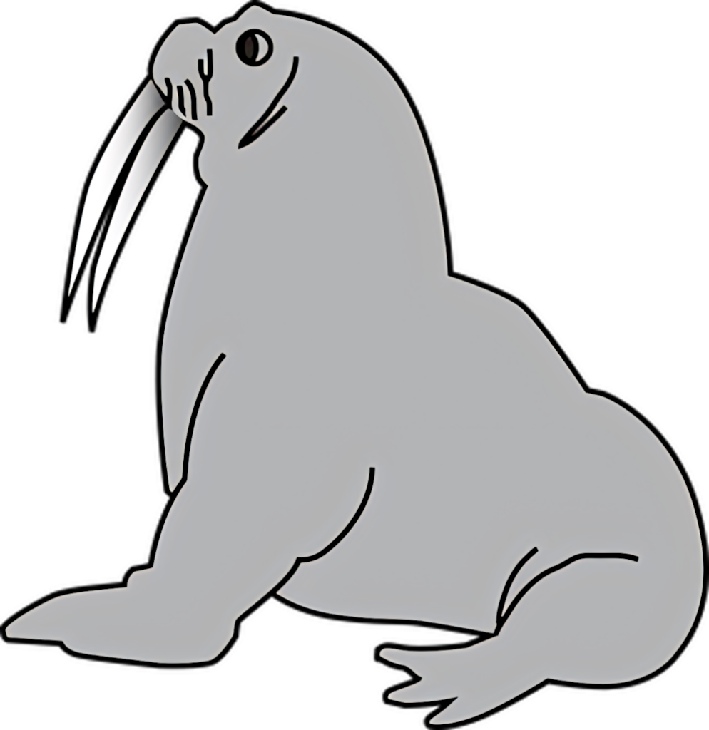 Minimalist Walrus Vector Wallpaper: Stylish Gray Design Background