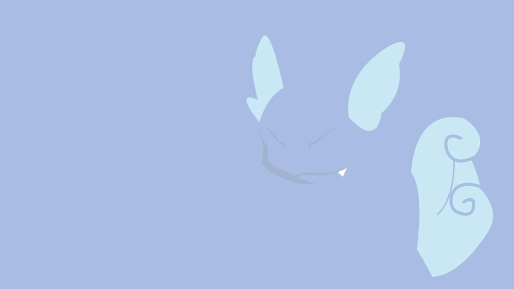 Minimalist Wartortle Wallpaper on Light Blue Background