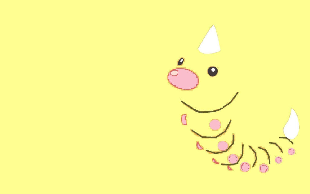 Minimalist Weedle Wallpaper on Soft Yellow Background