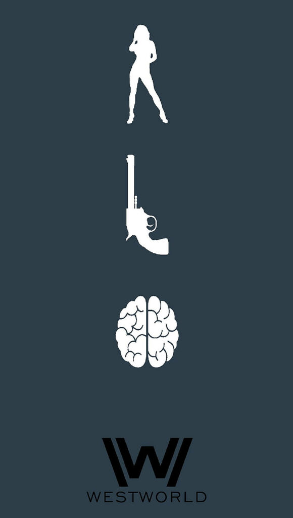 Minimalist Westworld Wallpaper: Green Background & Iconic Themes