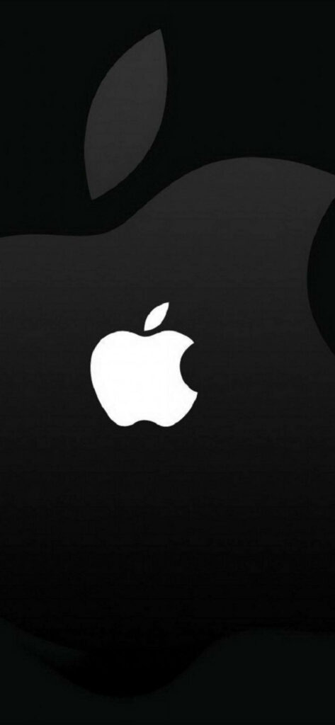 Minimalist Dark Background with White Apple Logo Wallpaper for iPhone