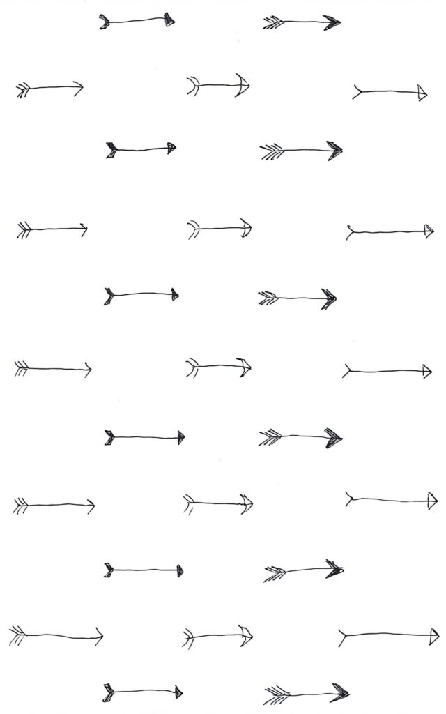 Minimalist iPhone Wallpaper: Hand-Drawn White Arrows on White