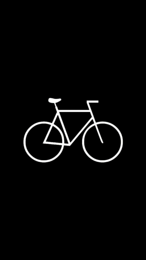 Minimalist White Bicycle Digital Art Wallpaper for iPhone Screens