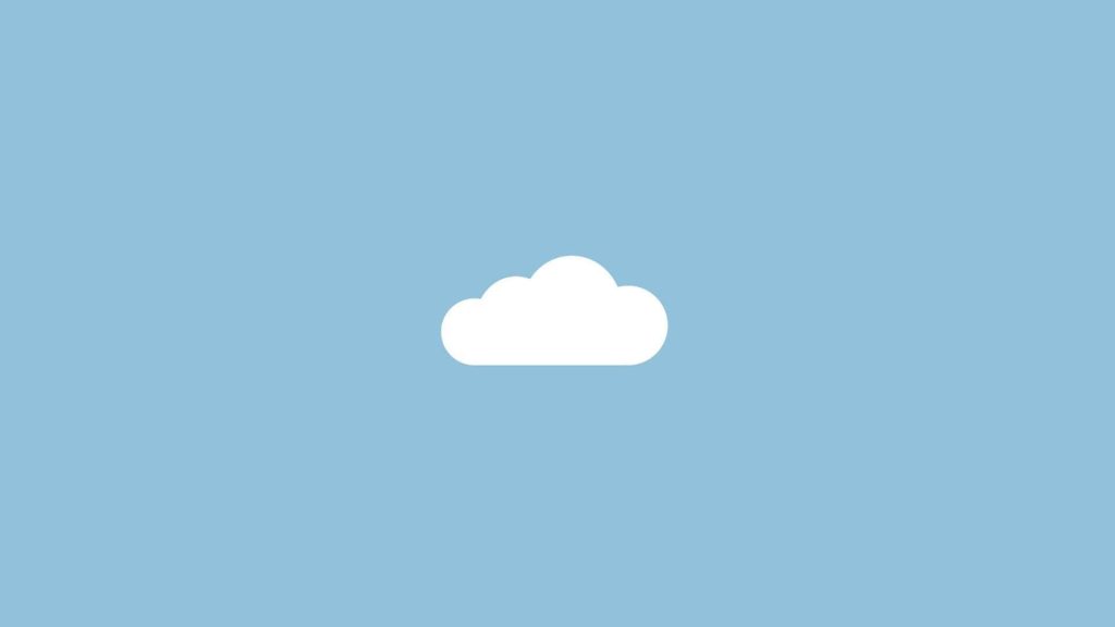 Minimalist white cloud on soft light blue background calm serene computer wallpaper vector