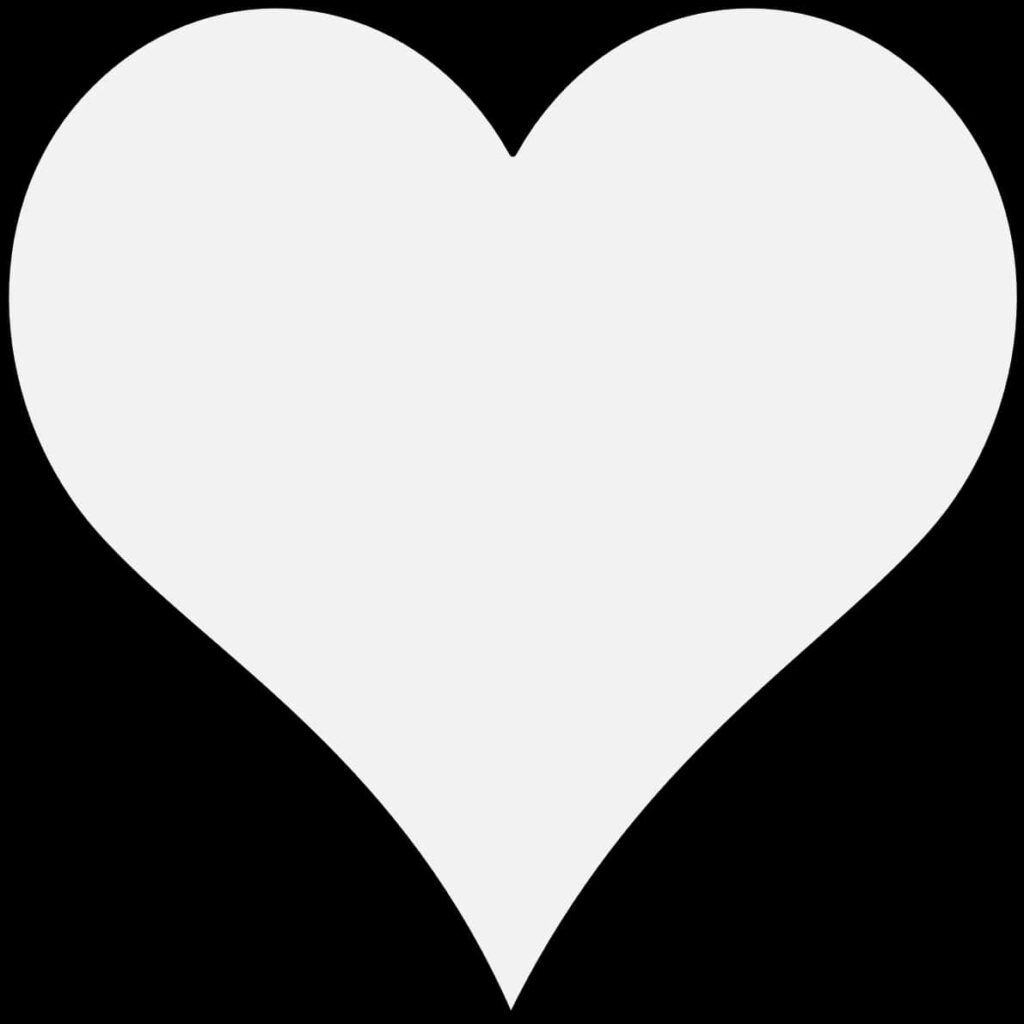 Minimalist White Heart Icon on Black Wallpaper Background