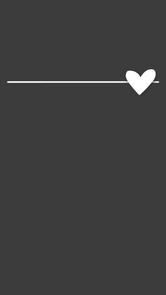 Minimalist White Heart Wallpaper on Dark Gray Background