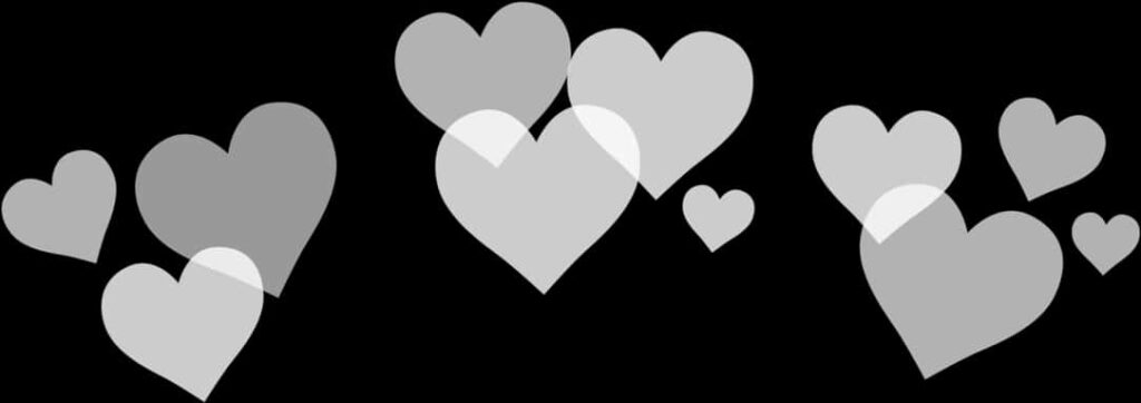 Minimalist White Hearts Wallpaper on Bold Black Background