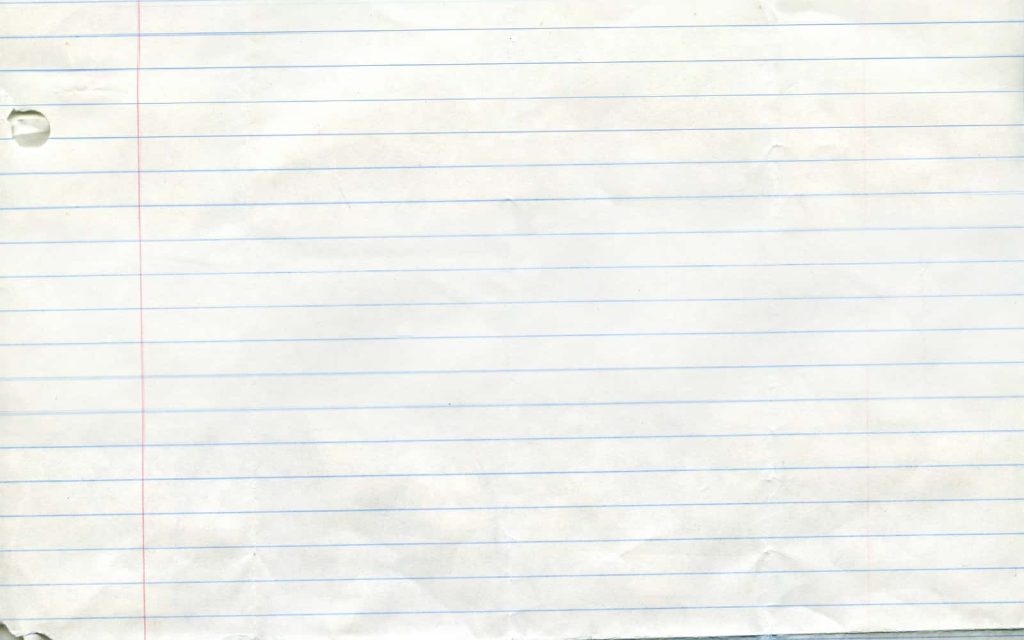 Minimalist white lined paper wallpaper with blue lines red margin creases and hole punch detail