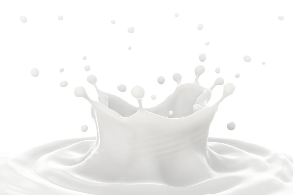 Minimalist white wallpaper with dynamic milk splash smooth liquid crown high-key lighting background