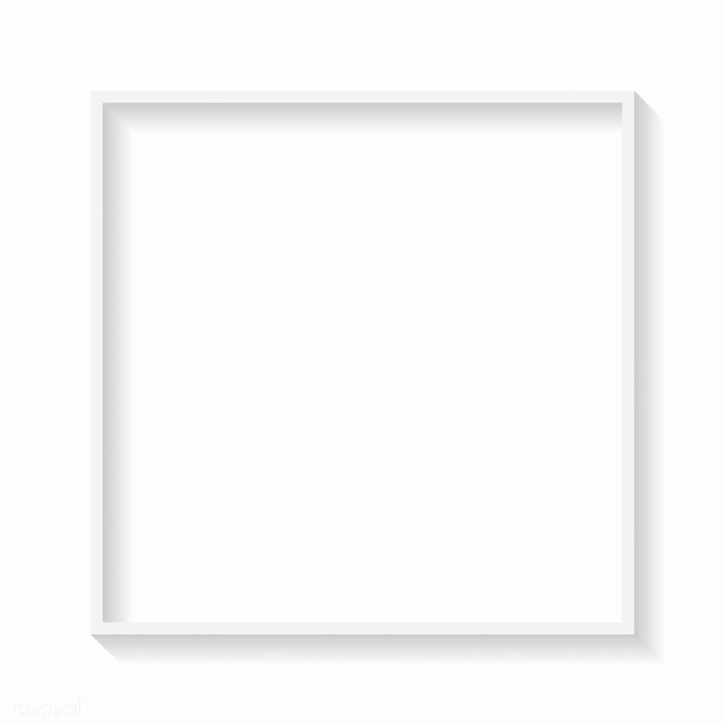 Minimalist white square frame with soft shadows on white background modern blank design Wallpaper