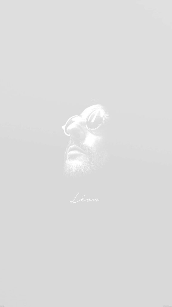Stylish White iPhone Wallpaper: Léon with Artistic Man in Glasses