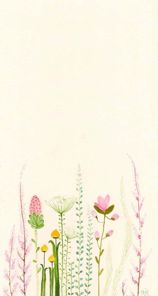 Minimalist Wildflower Wallpaper in Soft Pastels for Serene Decor