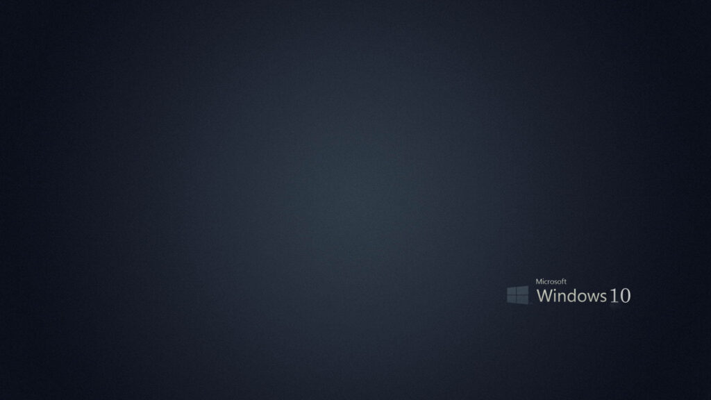 Minimalist Windows 10 wallpaper with Microsoft logo dark gray background clean professional design