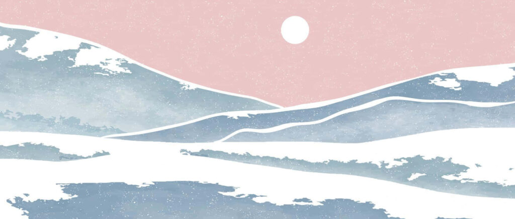 Serene Minimalist Winter Landscape Wallpaper for Stylish Background