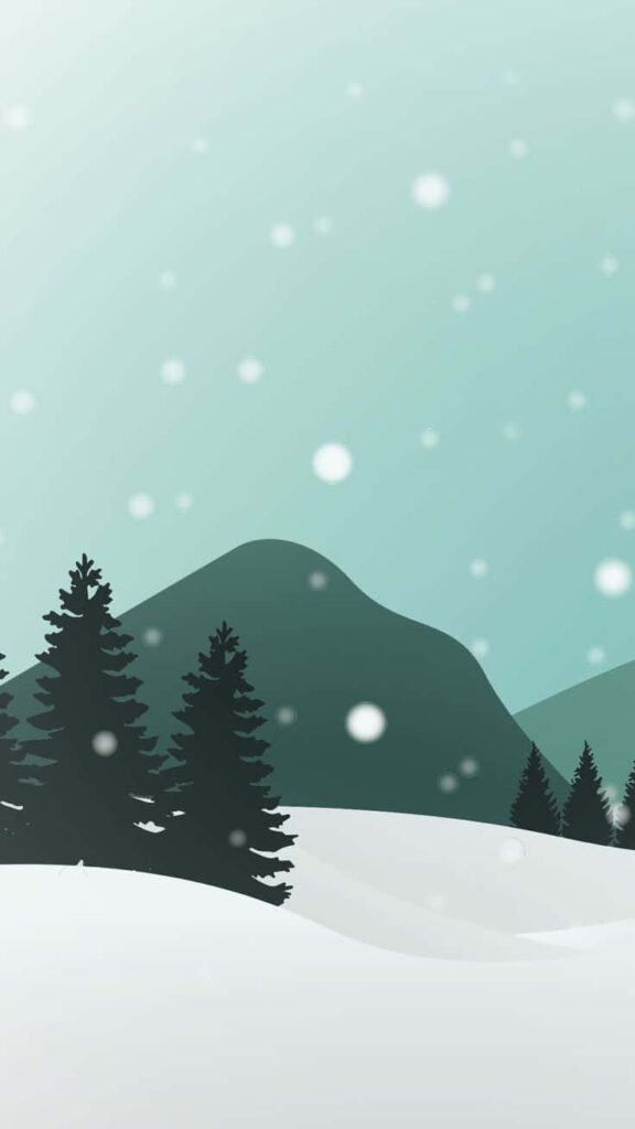 Minimalist Winter Landscape Wallpaper: Serene, Clean Lines Background