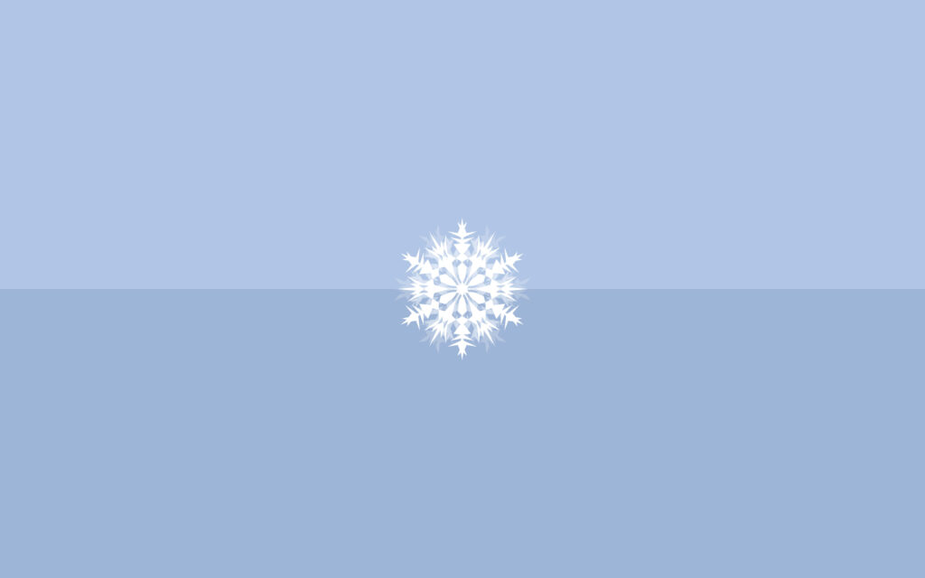 Minimalist Winter Wallpaper: Serene Blue Snowflake Design