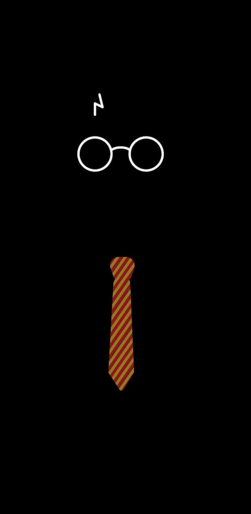 Minimalist Wizarding World Wallpaper: Iconic Symbols on Black