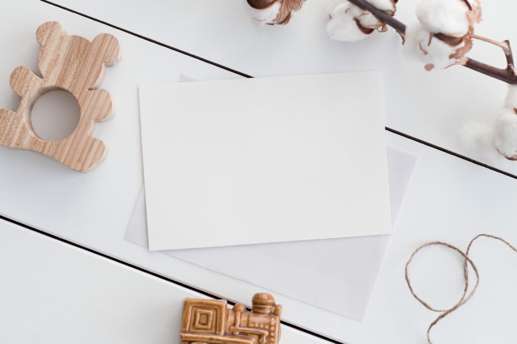 Minimalist White Paper Frame on Wooden Background - 5K Wallpaper Template