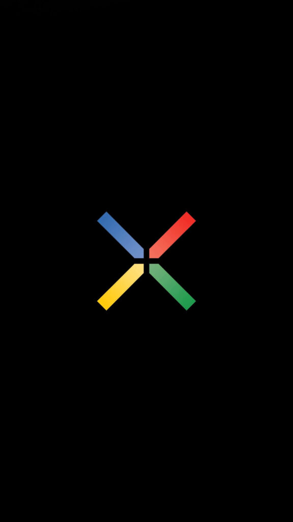 Minimalist X Shape Wallpaper in Blue, Red, Yellow, Green on Black
