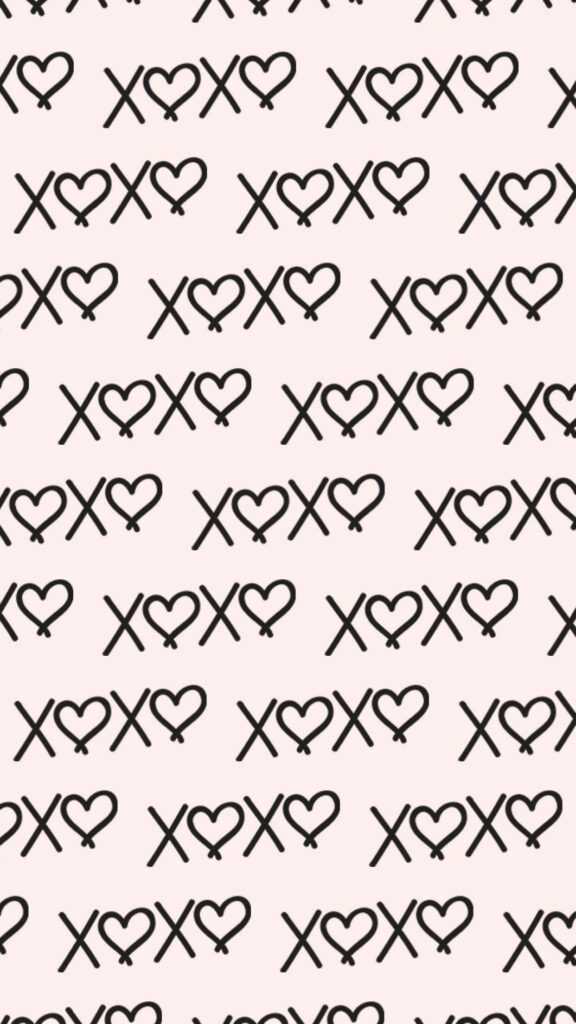 Minimalist Xoxo Heart Wallpaper for Cute iPhone Lock Screens