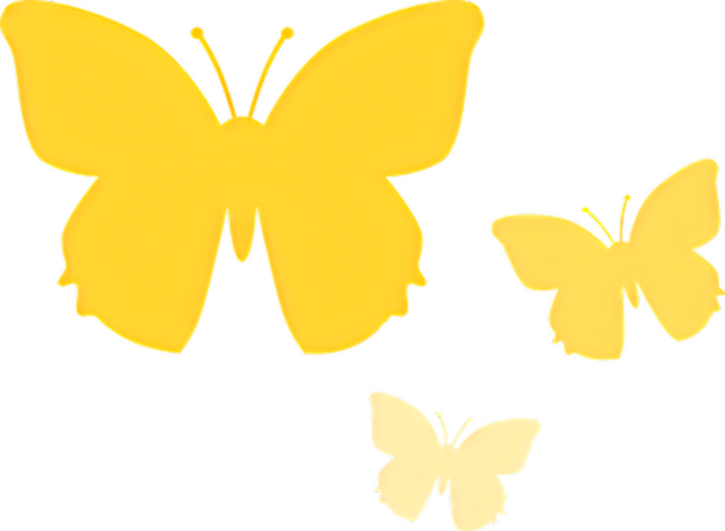 Unique Yellow Butterfly Silhouettes - Artistic Minimalist Wallpaper