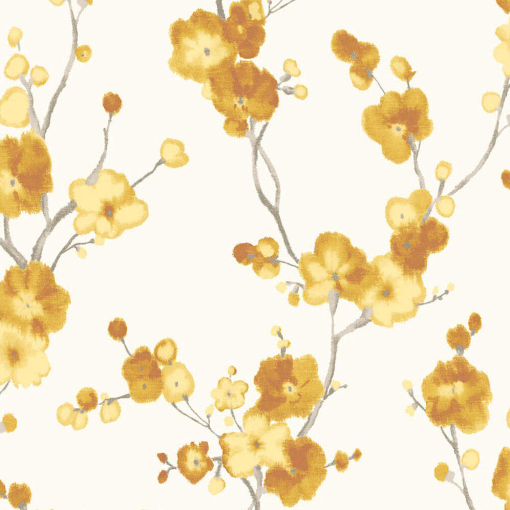 Minimalist Yellow Flower Wallpaper for Spring Decor